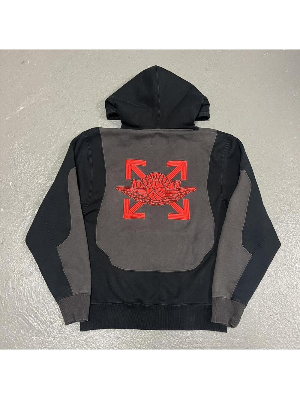 Off-White X Air Jordan Black Pullover Hoodie View 2
